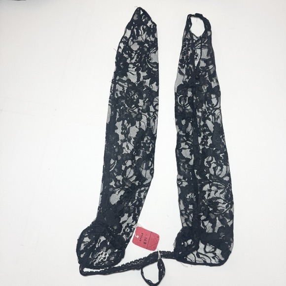 Vtg Fredericks Hollywood Black Lace Formal Dress 7/8 Gothic Victorian Ren Prom - Picture 6 of 16